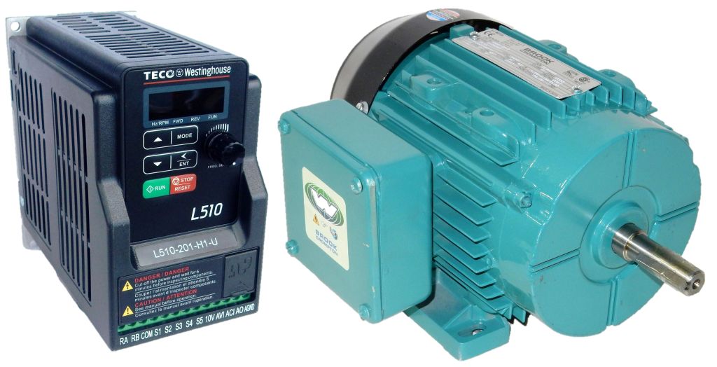 .33 HP 3600 RPM 230 Volts Input Package-Dealers Electric-Brook Motor/Teco Drive