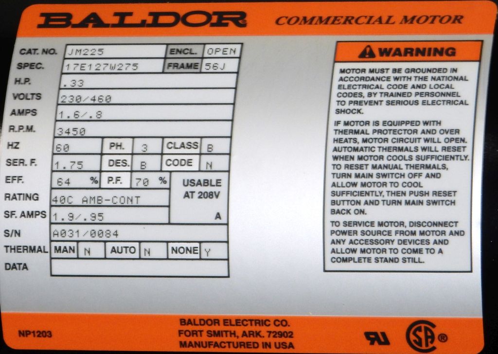 JM225-Dealers Electric-Baldor