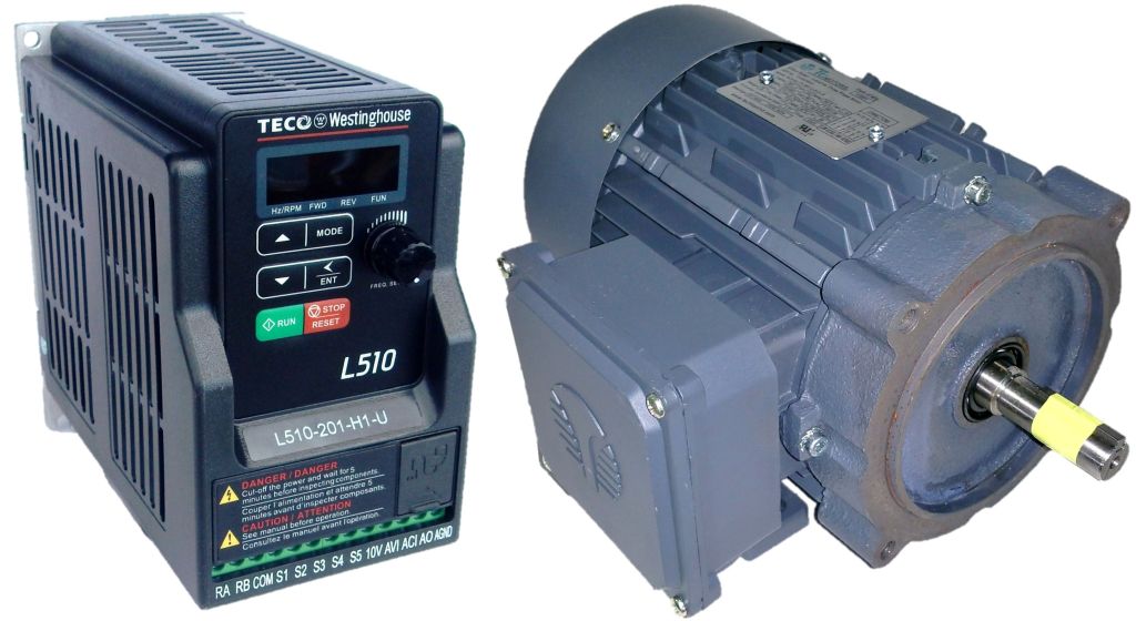 .50 HP 3600 RPM 230 Volts Input Package-Dealers Electric-Techtop Motor/Teco Drive