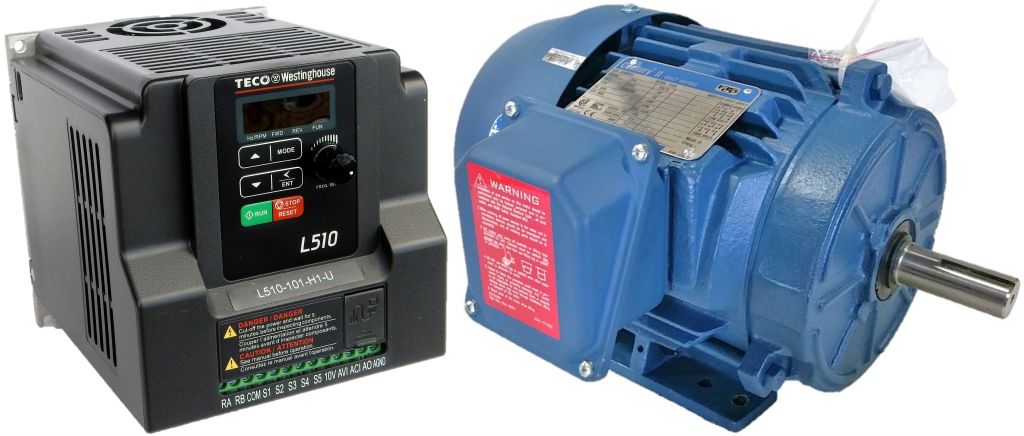 1.5 HP 3600 RPM 230 Volts Input Package-Dealers Electric-Techtop Motor/Teco Drive