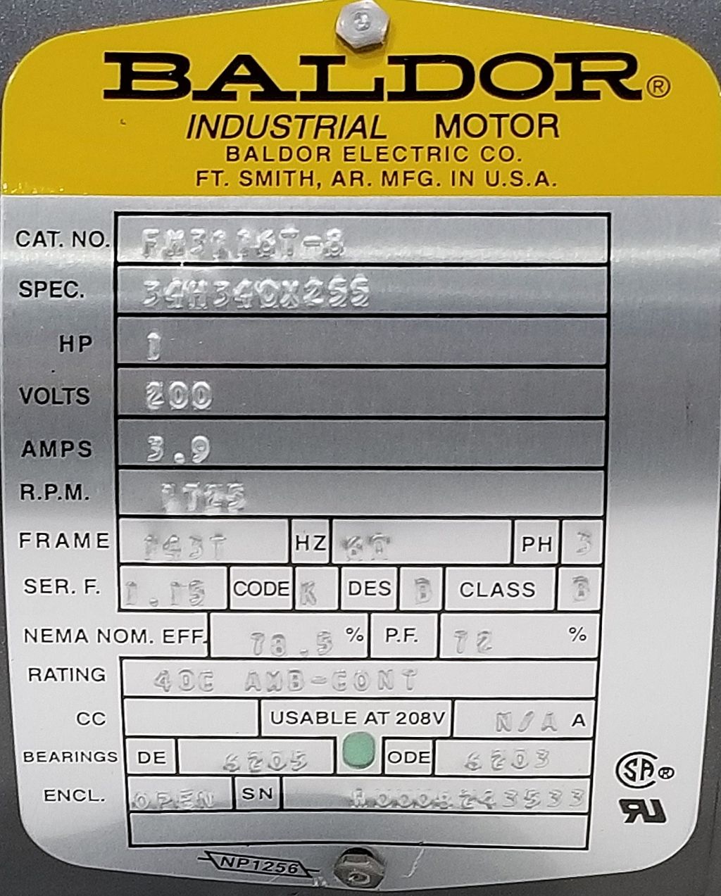 FM3116T-8-Baldor-Dealers Industrial