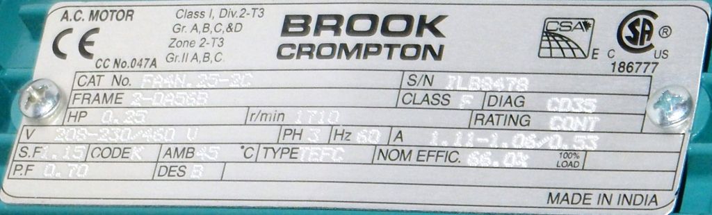FA4N.25-2C-Brook Crompton-Dealers Industrial