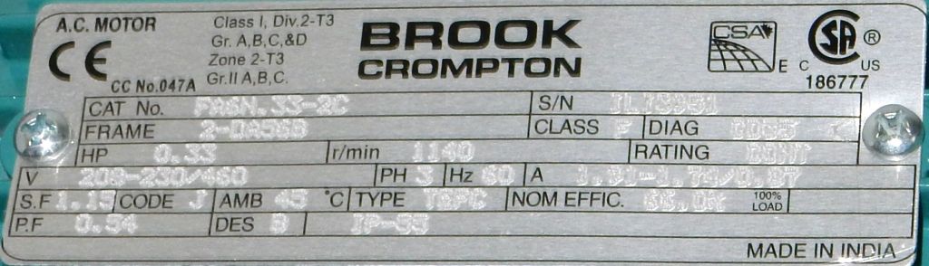 FA6N.33-2C-Brook Crompton-Dealers Industrial