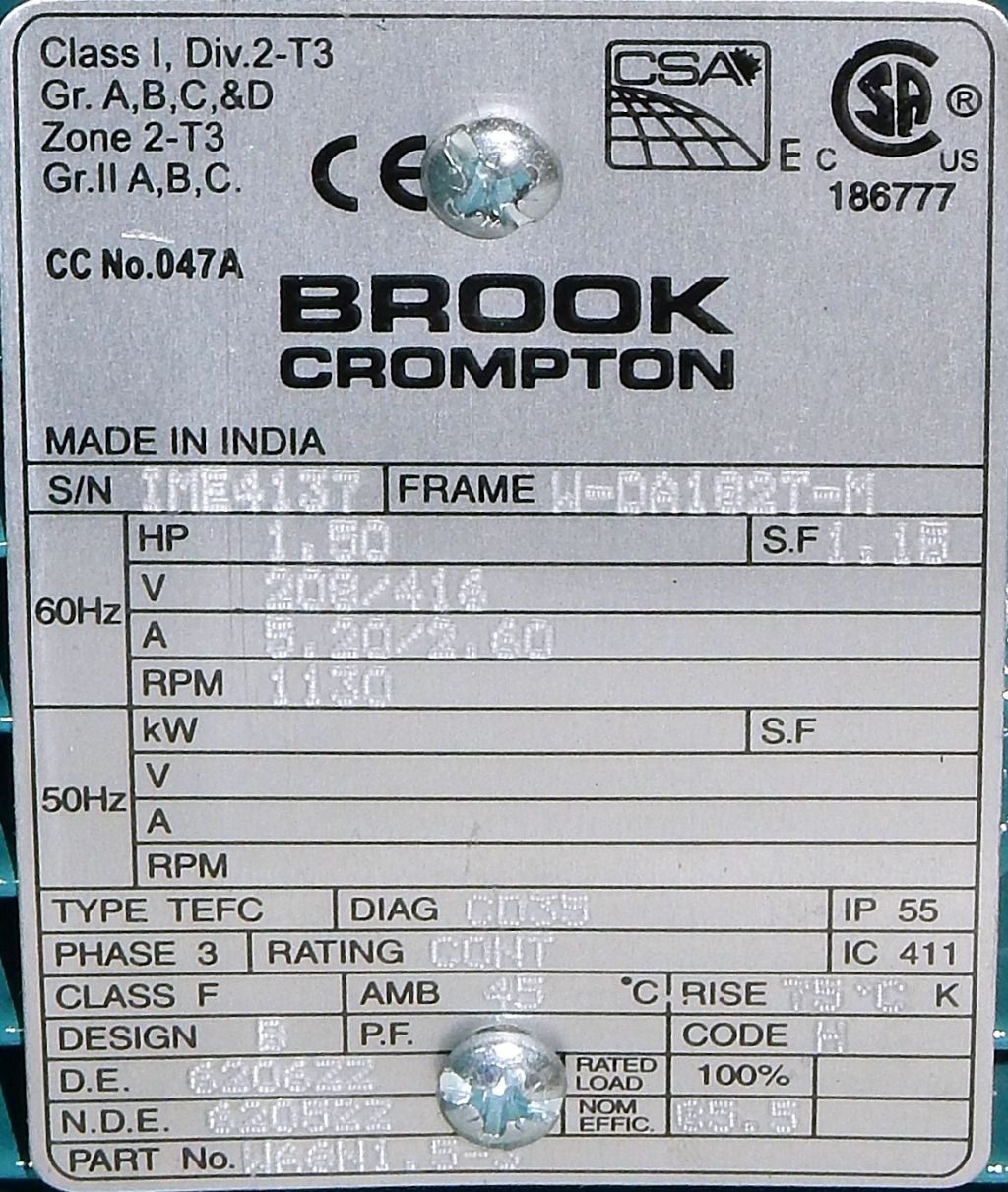 WA6N1.5-3-Brook Crompton-Dealers Industrial