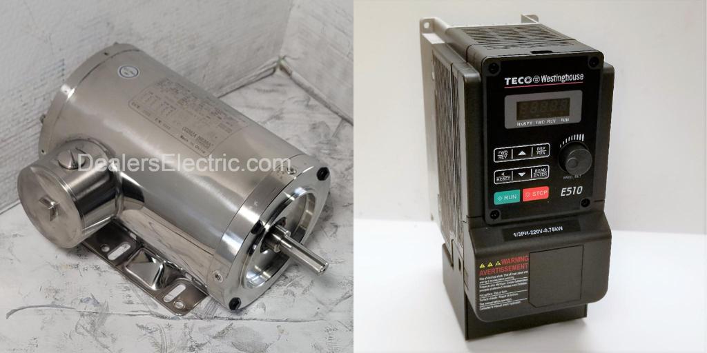 Package-WFN1/54C--and-E510-402-H3-U-Teco Motor/TECO Drive-Dealers Industrial