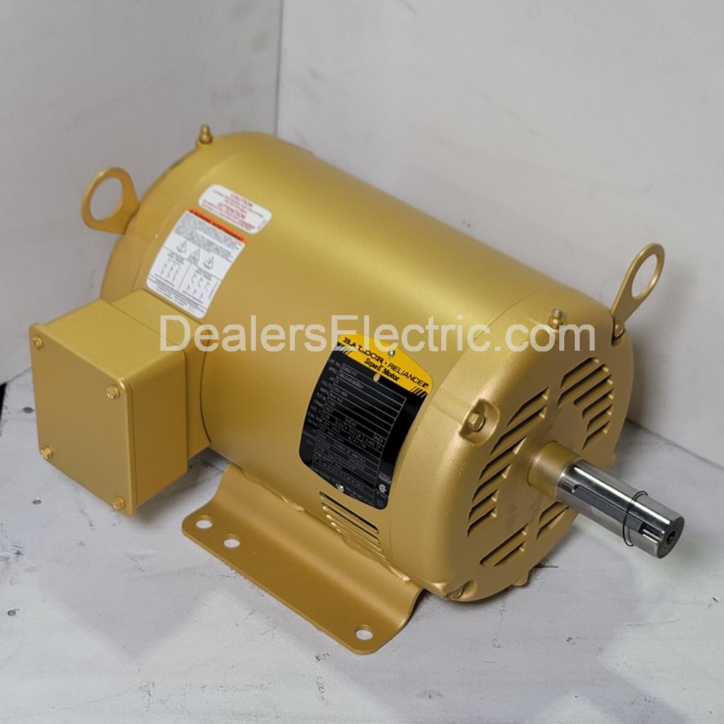 Baldor, EM3211T-, 3 HP, 1800 RPM, 208-230/460 Volts, 3 PH, ODP, 182T, USED  Electric Motor at Dealers Industrial