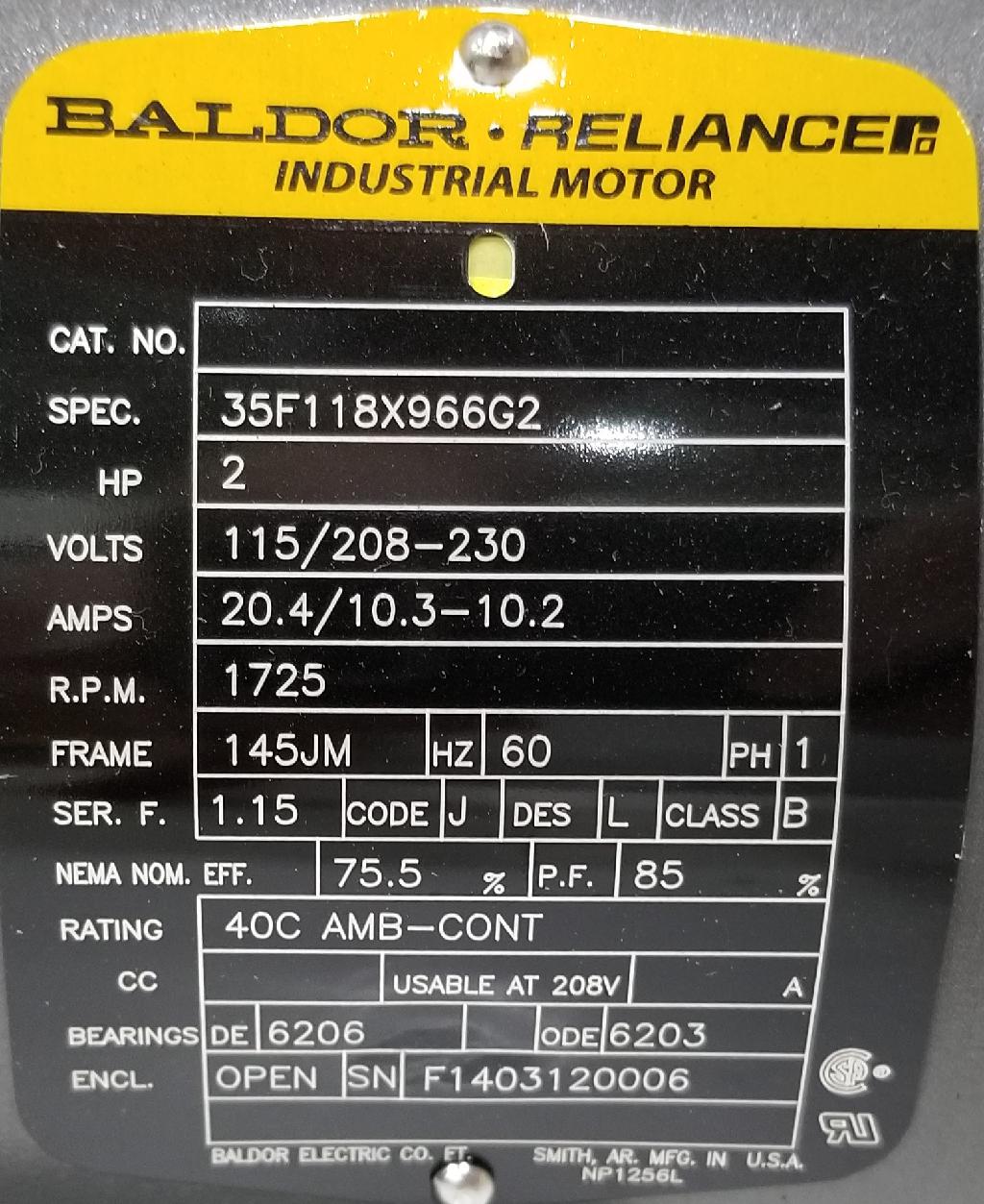 35F118X966G2-Baldor-Dealers Industrial