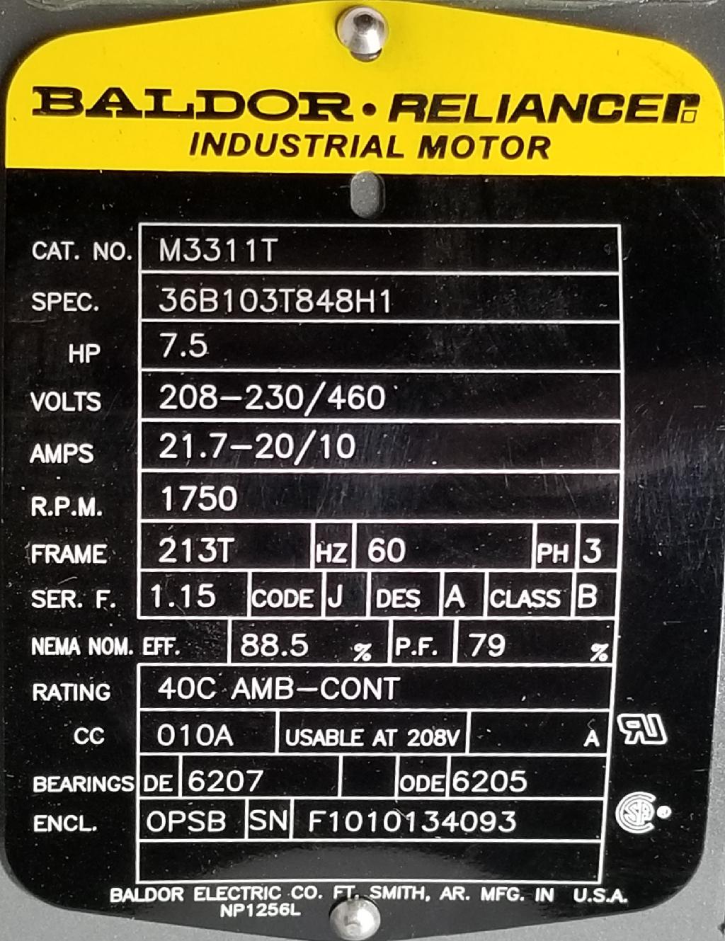 M3311T--Baldor-Nameplate-Dealers Industrial