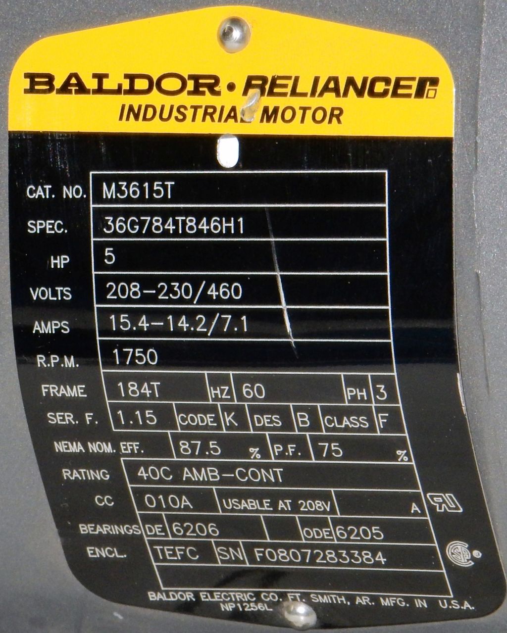 M3615T--Baldor-Nameplate-Dealers Industrial