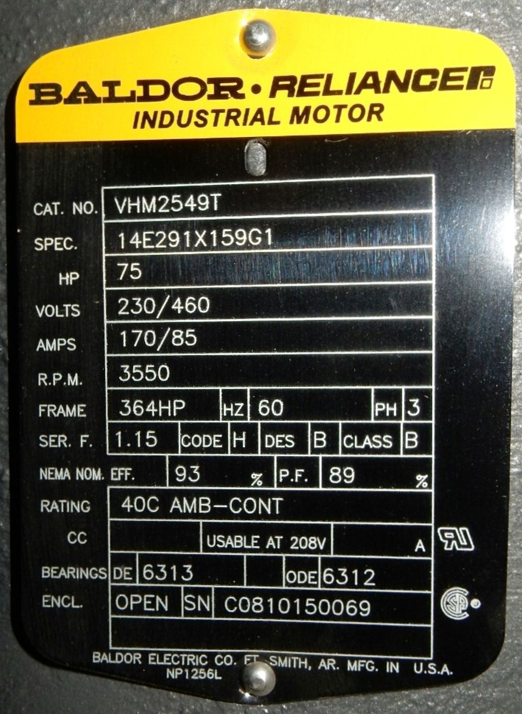 VHM2549T-Dealers Electric-Baldor