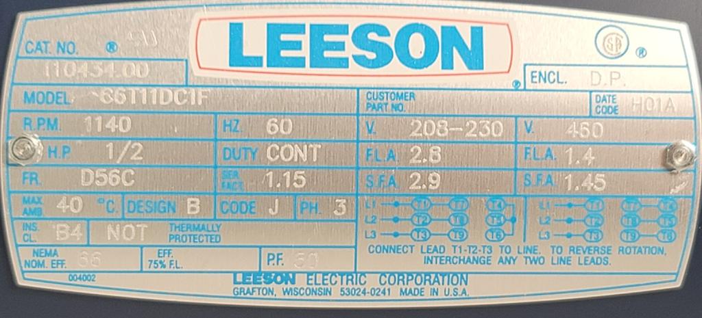 110434.00--LEESON-Dealers Industrial