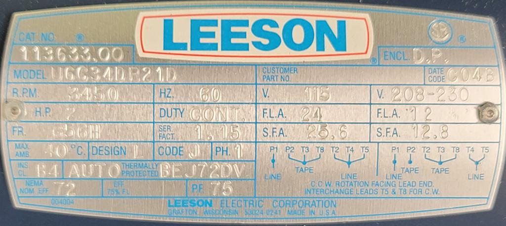 113633.00-LEESON-Dealers Industrial