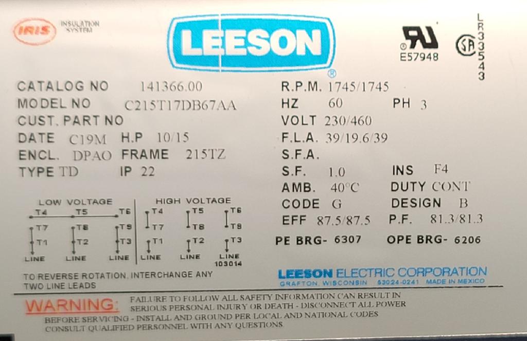 141366.00--LEESON-Dealers Industrial
