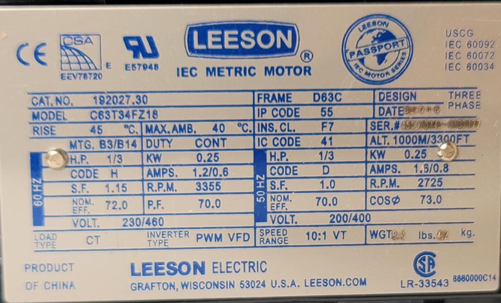192027.30--LEESON-Dealers Industrial