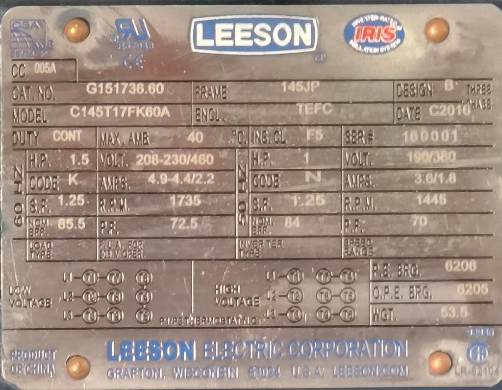G151736.60-LEESON-Dealers Industrial