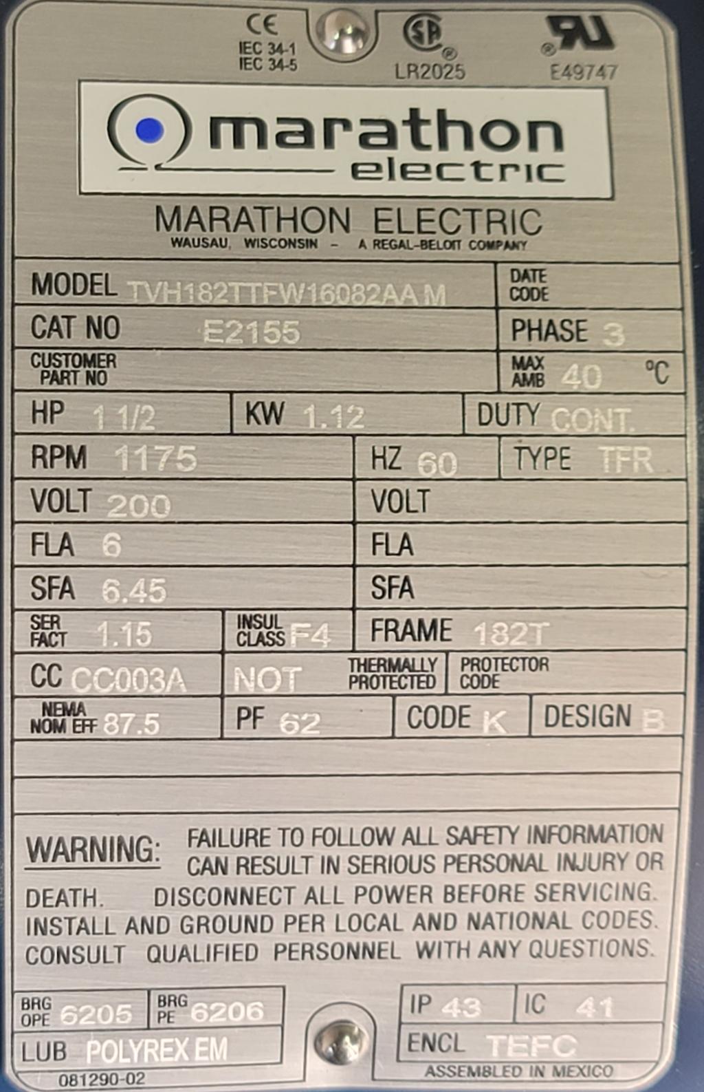 182TTFW16082--MARATHON-Dealers Industrial