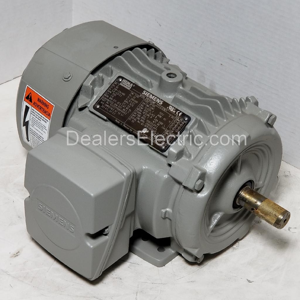 Siemens, 1LE22111AB414AA3, 2 HP, 1800 RPM, 230/460 Volts, TEFC, 145T, New  Surplus Electric Motor at Dealers Industrial
