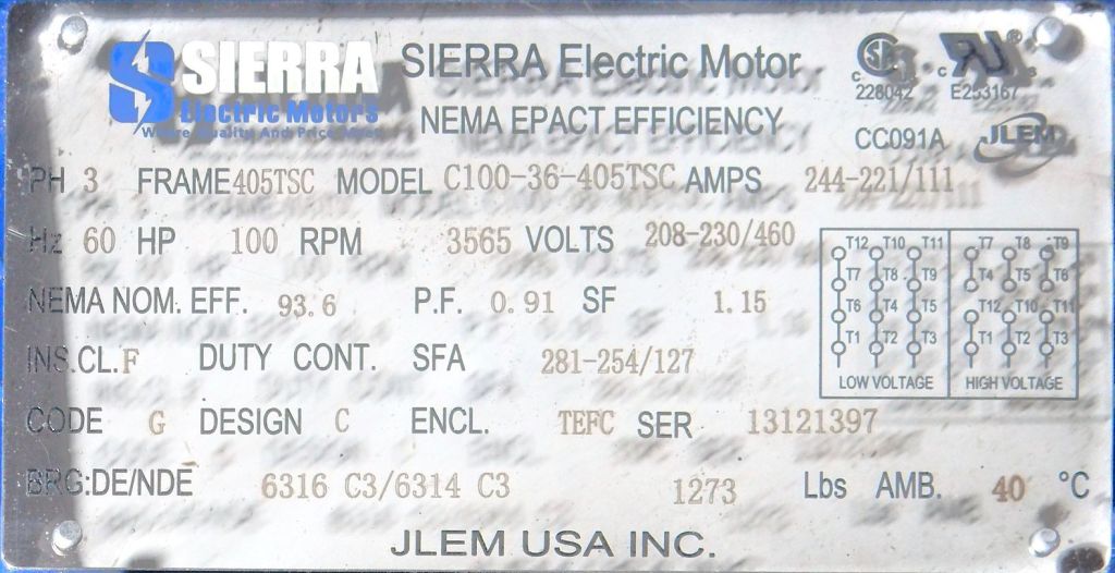 C100-36-405TSC-Sierra/JLEM-Dealers Industrial