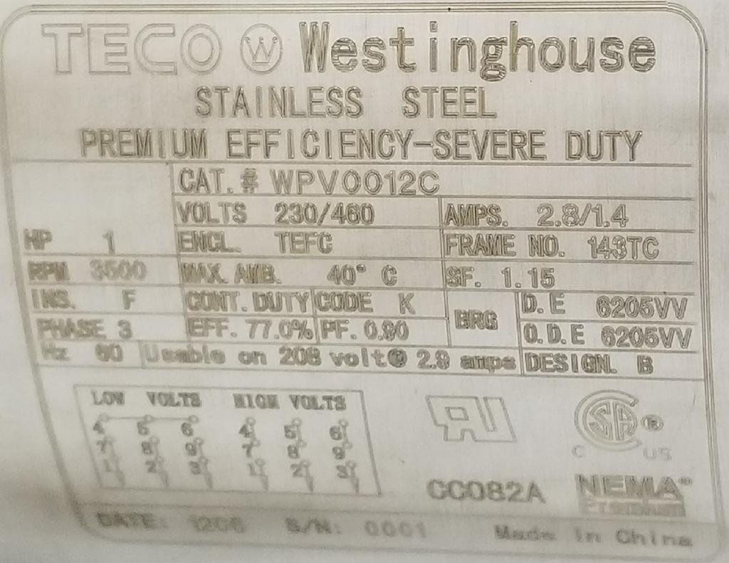 WPV0012C--Teco-Westinghouse-Dealers Industrial