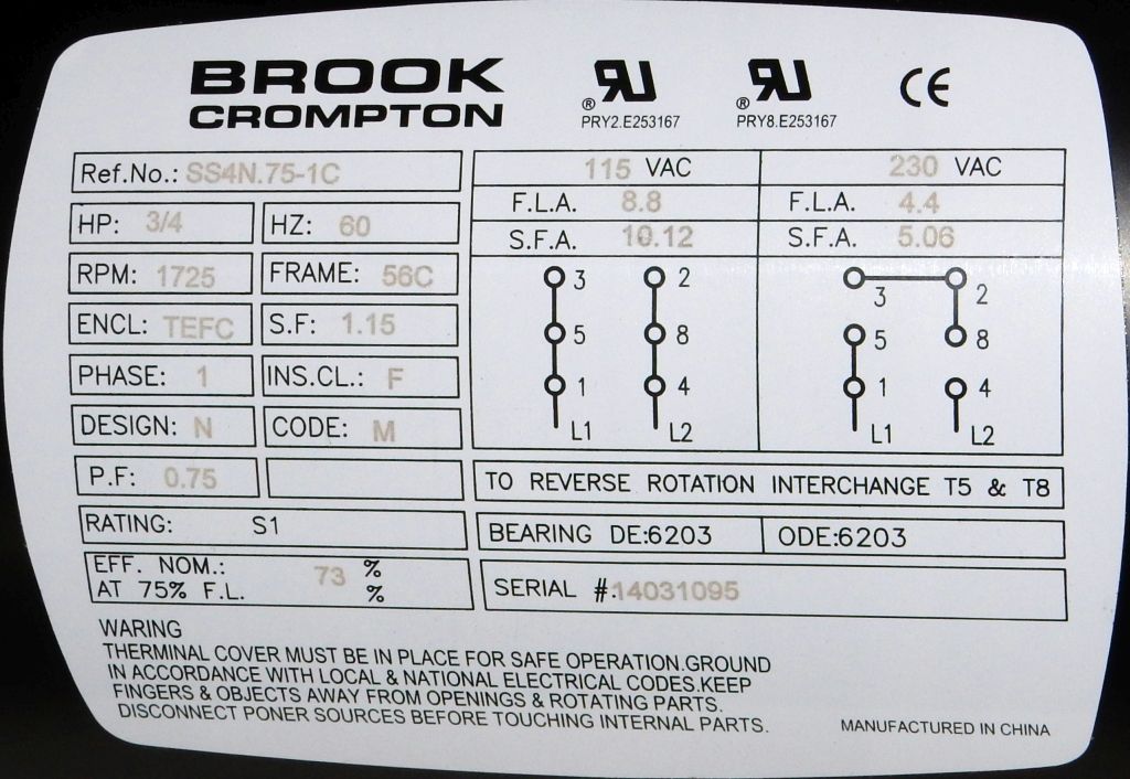 SS4N.75-1C-Dealers Industrial-Brook Crompton