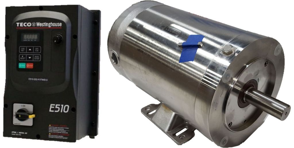 1 HP 1800 RPM 230 Volts Input Package-Dealers Industrial Equipment-Leeson Motor/Teco Drive